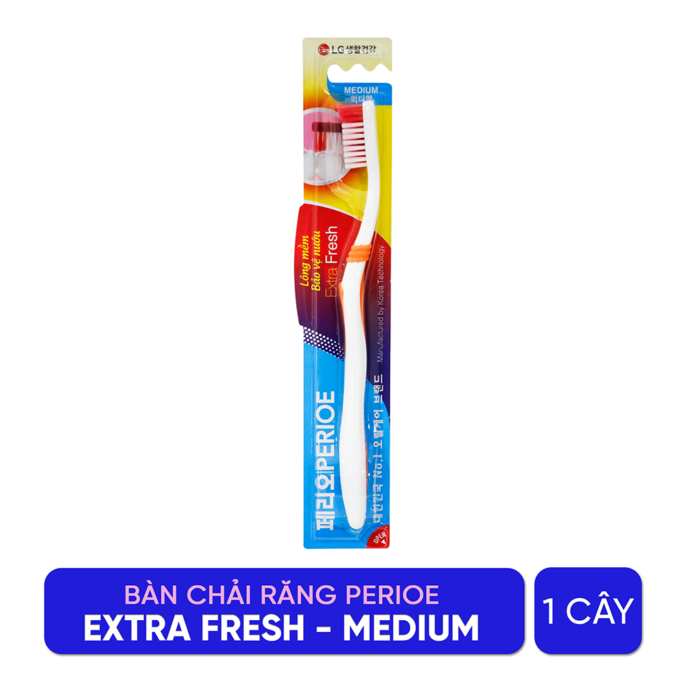 Bàn chải răng Perioe Extra Fresh Medium vỉ 1 cây