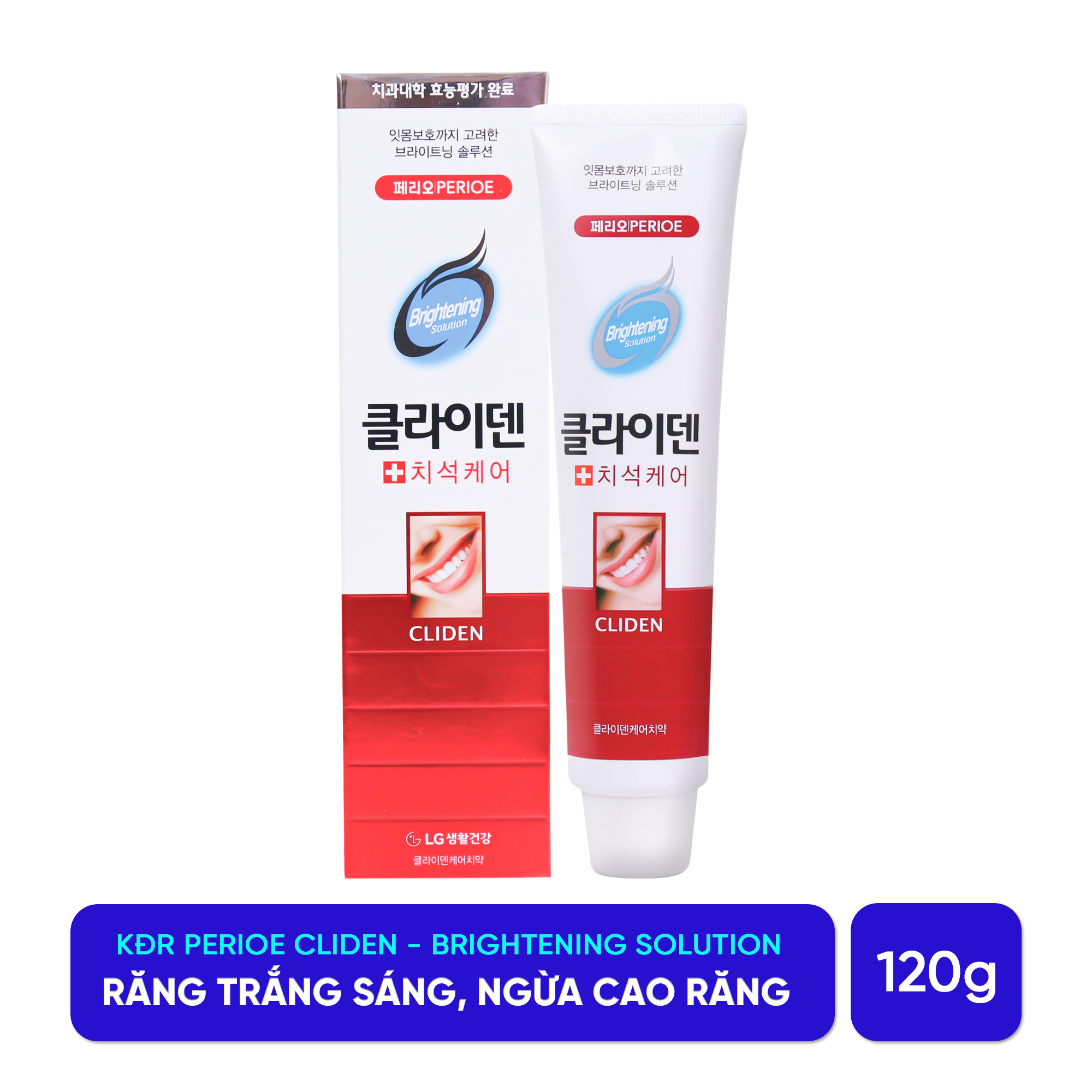 Kem đánh răng Perioe Cliden Whitening Solution đỏ 120g